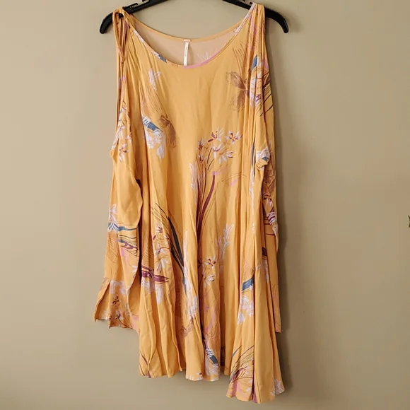 FREE PEOPLE Floral Clear Skies Cold Shoulder Tunic Dress Size S - Picture 4 of 10